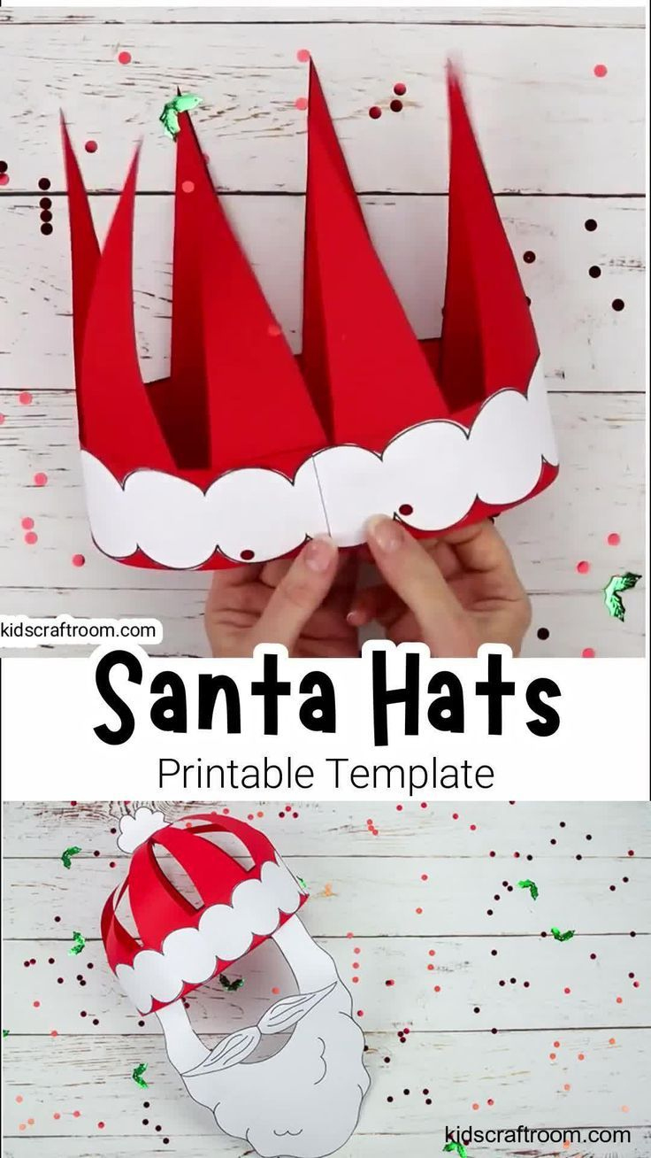 Paper Santa Hat Craft regarding Christmas Hat Template Printable