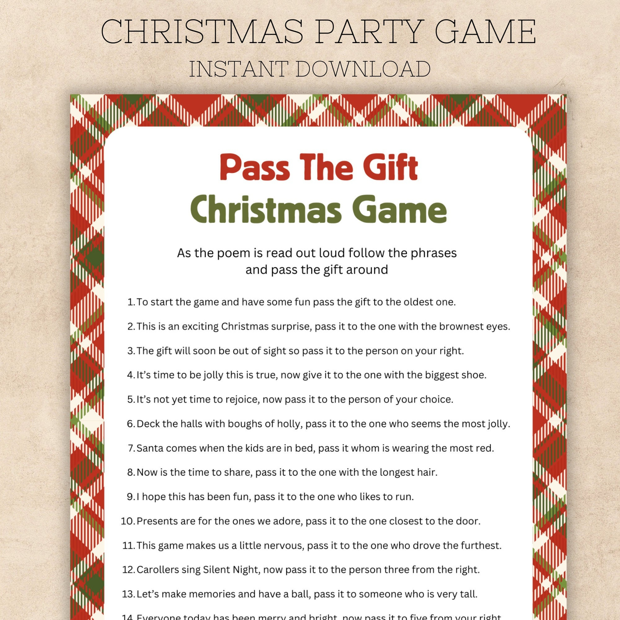 Pass The Gift Christmas Game Printable, Office Christmas Party throughout Free Printable Christmas Pass the Gift Game