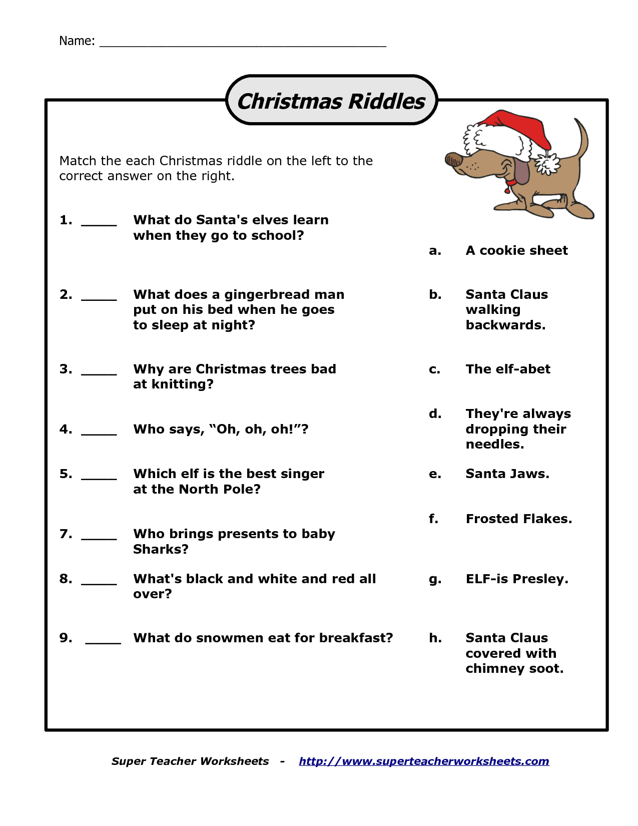 Pin Page - Worksheets Library inside Free Printable Christmas Riddles With Answers