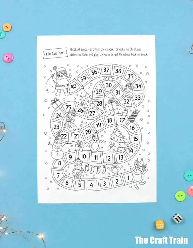 Print And Colour Christmas Games - The Craft Train inside Christmas Paper Games Printable