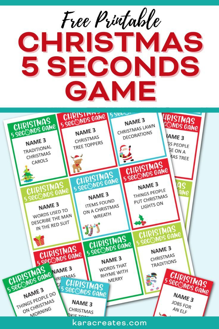 Printable Christmas 5 Second Game with Christmas 5 Second Game Printable