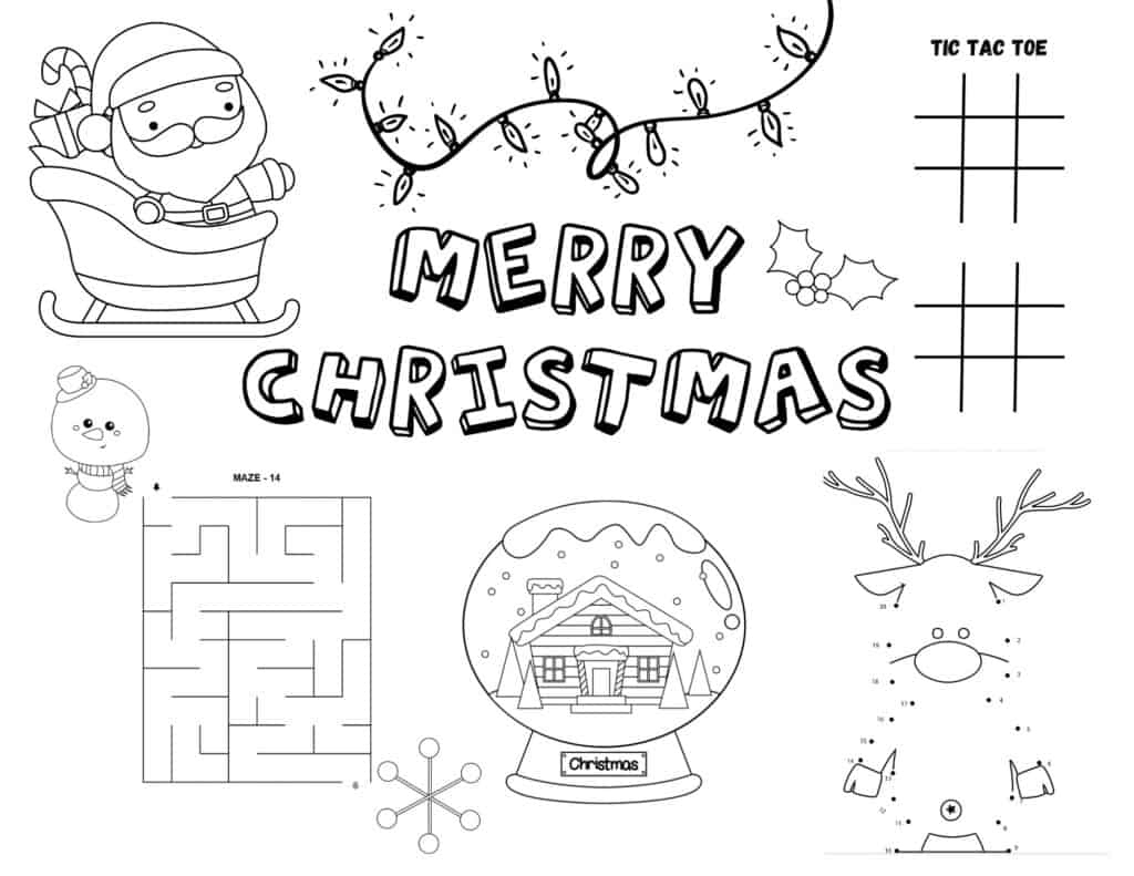 Printable Christmas Activity Placemat - My Printable Home inside Free Printable Placemats For Christmas