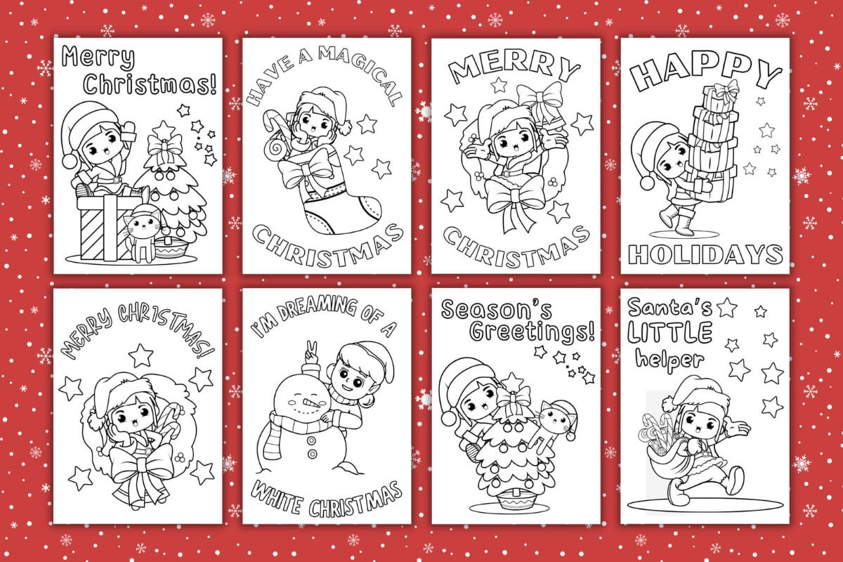 Printable Christmas Cards To Color For Kids with Merry Christmas Printable Christmas Card to Color