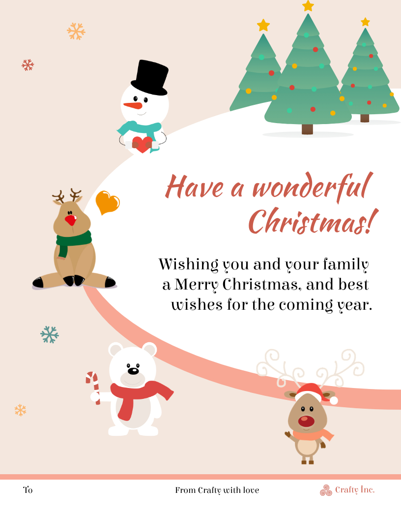 Printable Christmas Cards - Venngage regarding Printable Christmas Greeting Card
