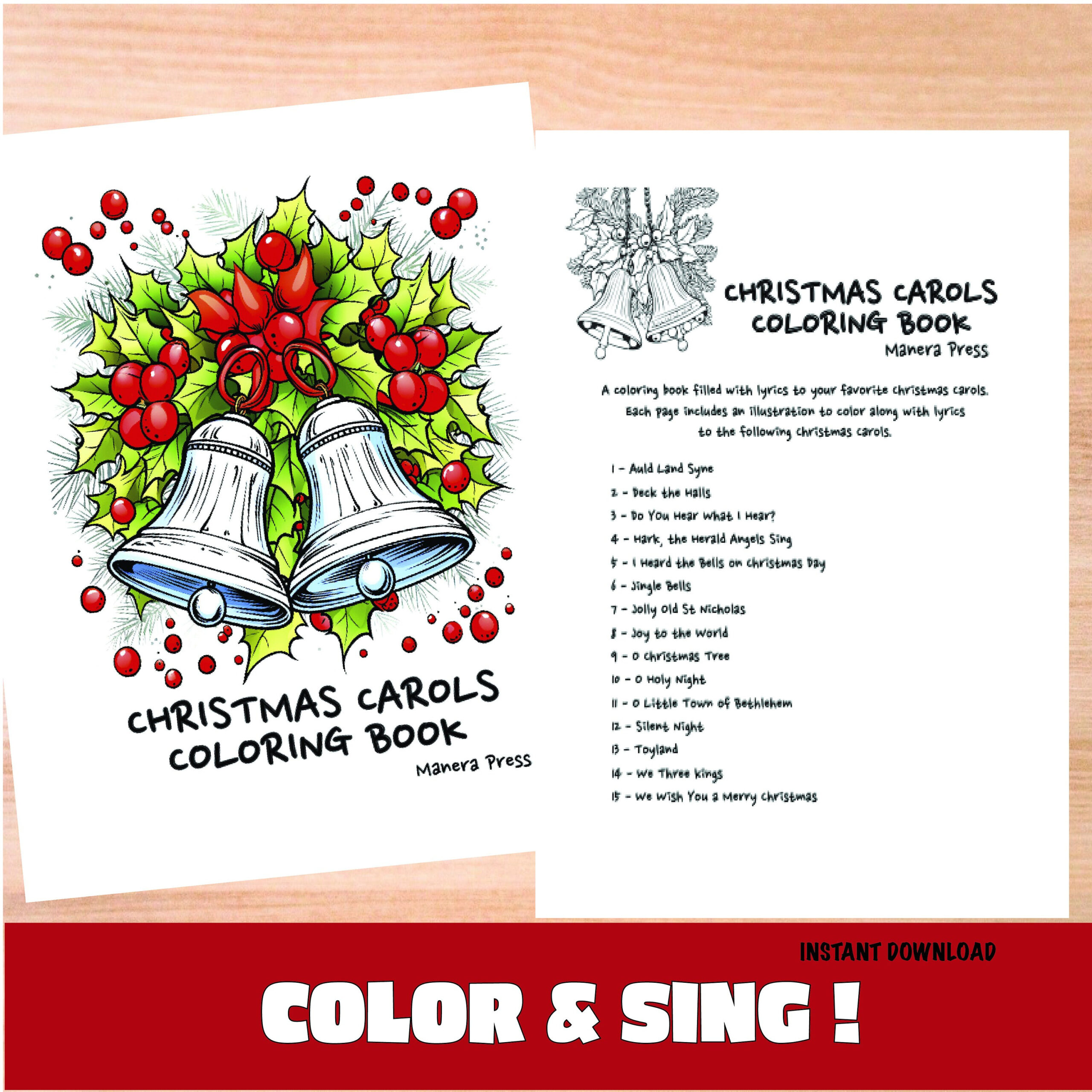 Printable Christmas Carol Lyrics Book - Etsy in Printable Christmas Carol Lyric Booklet