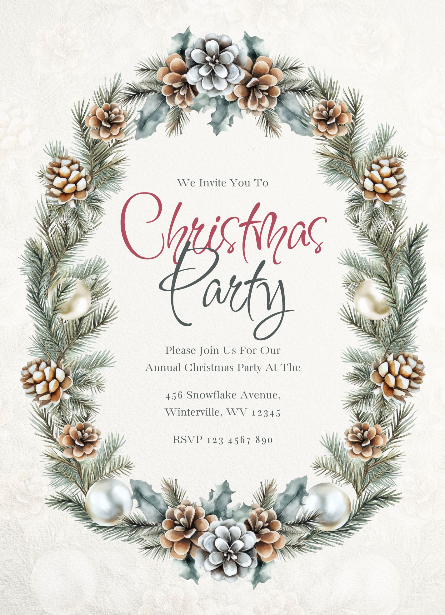 Printable Christmas Invitation Free Google Docs Template - Gdoc.io in Christmas Invitation Paper Printable