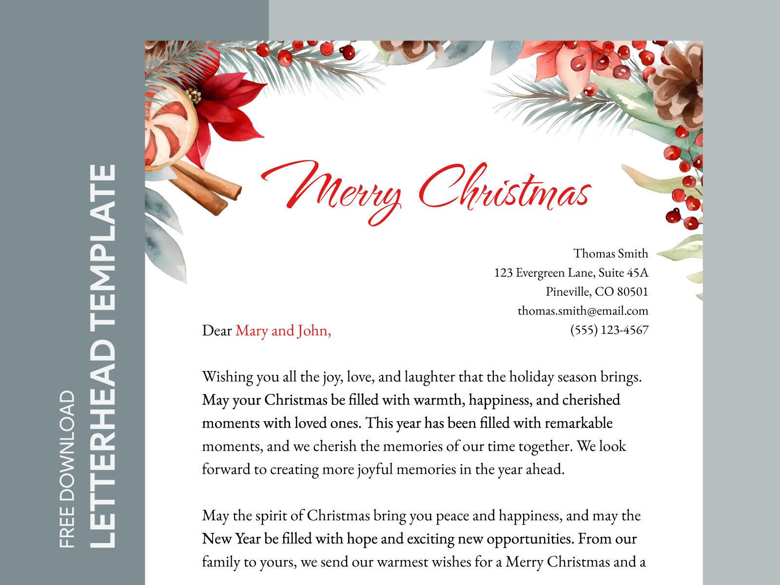 Printable Christmas Letterhead Free Google Docs Templategdoc pertaining to Printable Christmas Letterhead Free