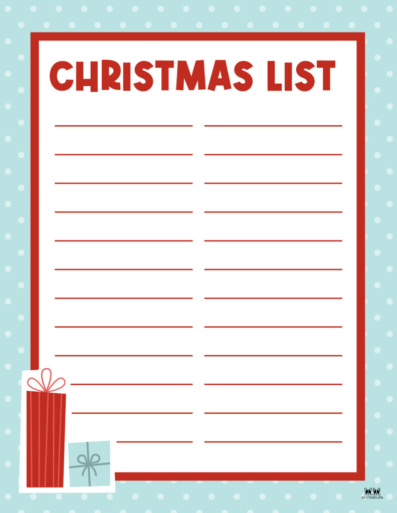 Printable Christmas Lists - 50 Free Printables | Printabulls for Free Printable Christmas Wishlist Template