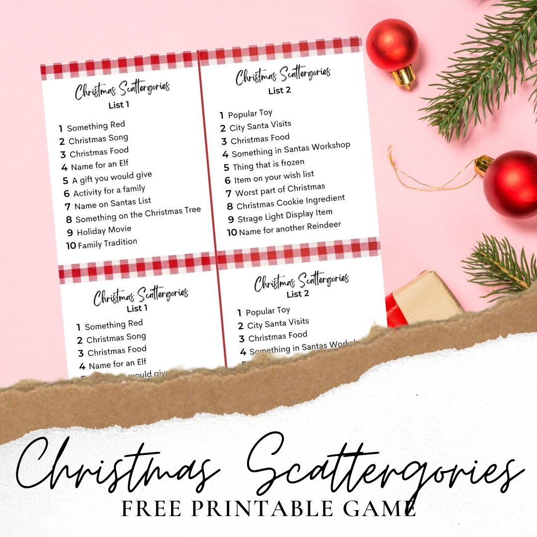 Printable Christmas Scattergories Games - Brooklyn Berry Designs regarding Free Printable Christmas Scattergories Lists