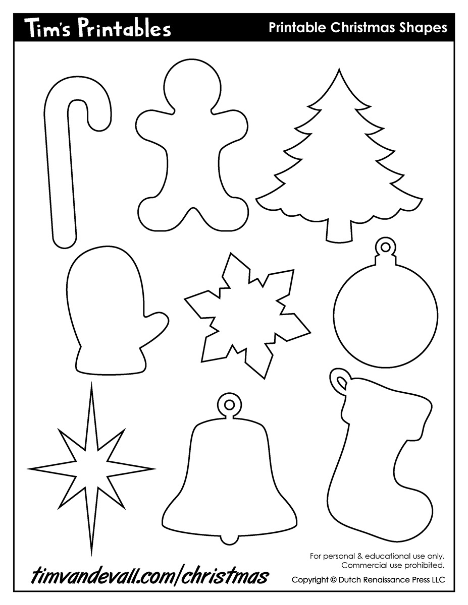 Printable Christmas Shapes - Tim&amp;#039;S Printables within Printable Christmas Cookie Cutter Templates