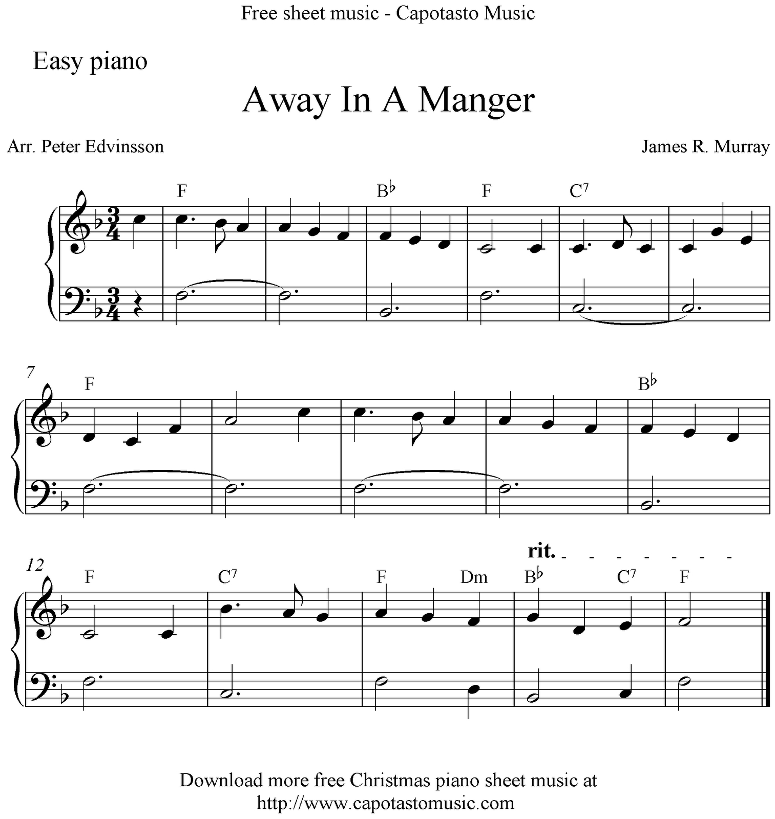 Printable Christmas Sheet Music intended for Christmas Piano Sheet Music Easy Free Printable