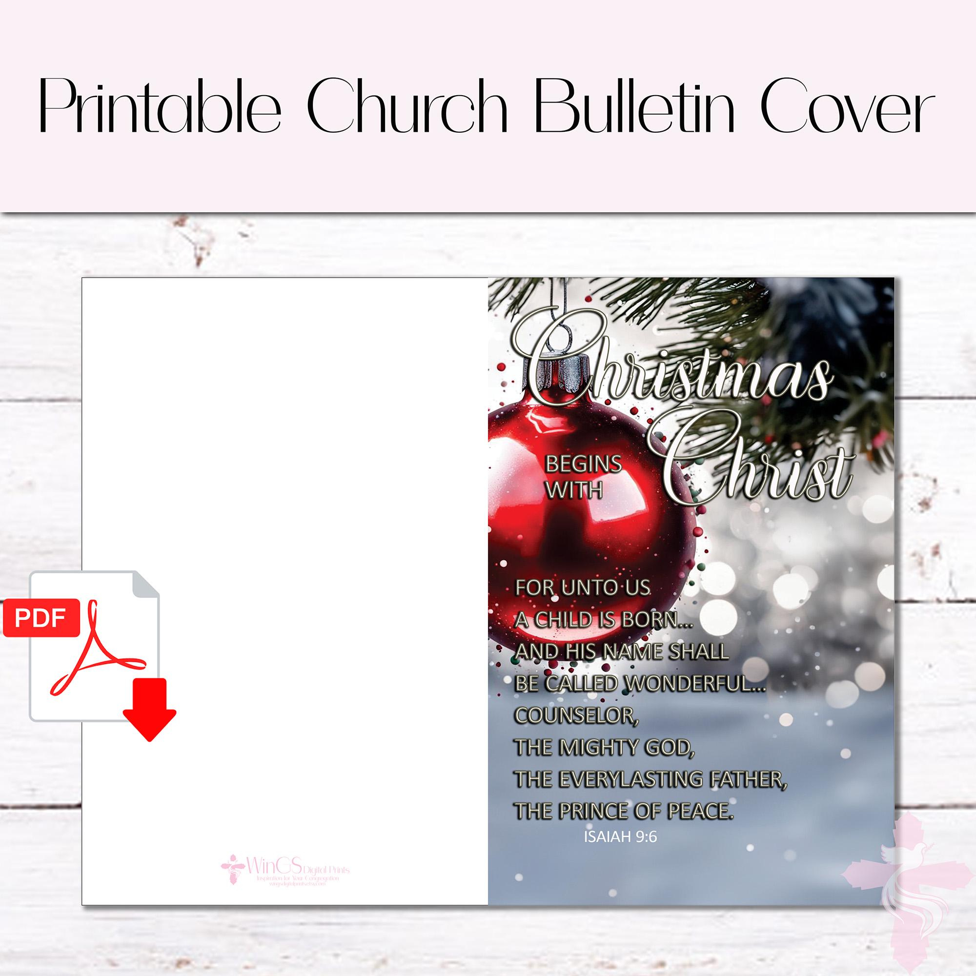 Printable Church Bulletin Cover - Plus Canva Template - 8.5 X 11 within Free Printable Christmas Church Bulletin Covers