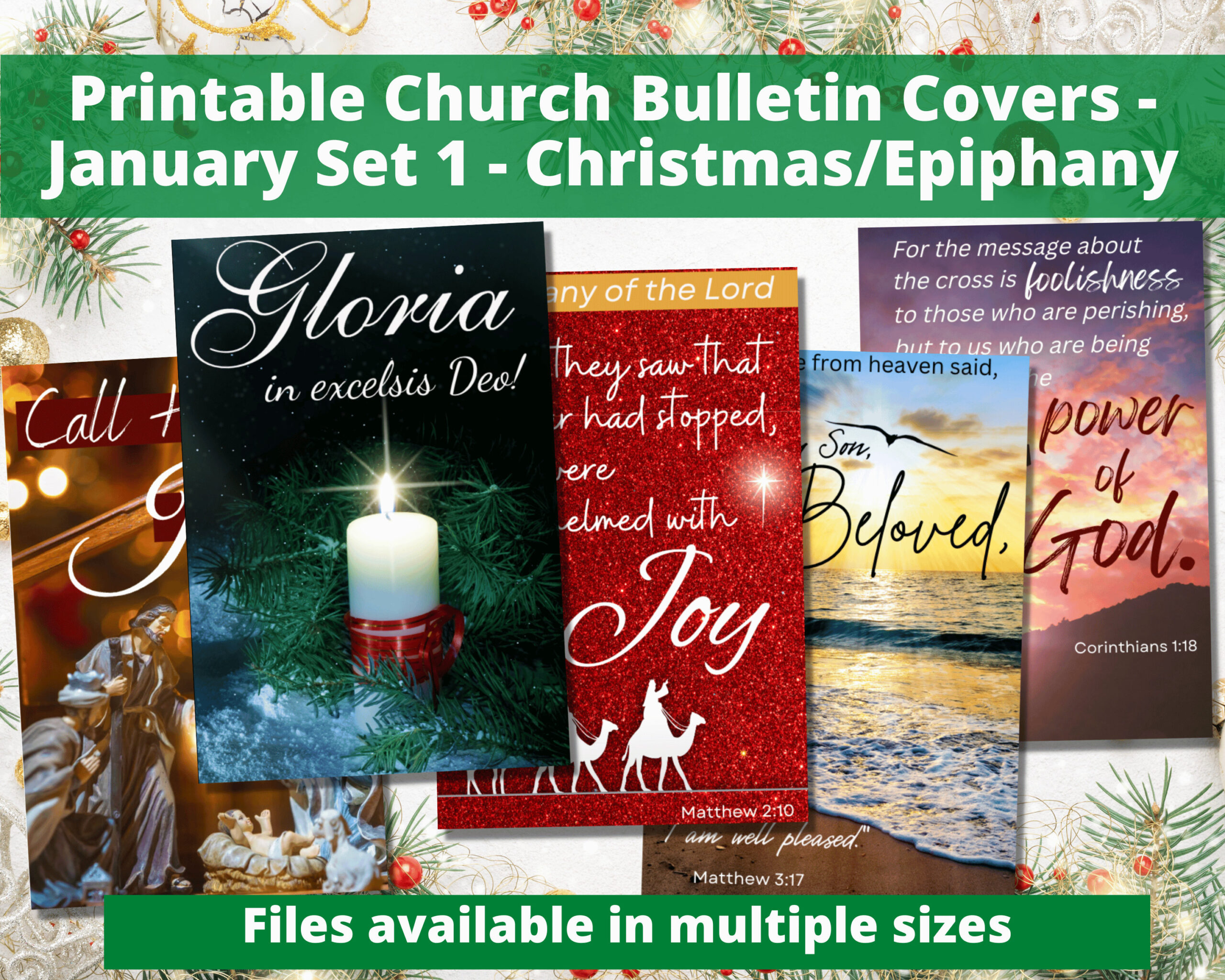 Printable Church Bulletin Covers - Christmas Day/Epiphany/January pertaining to Free Printable Christmas Church Bulletin Covers