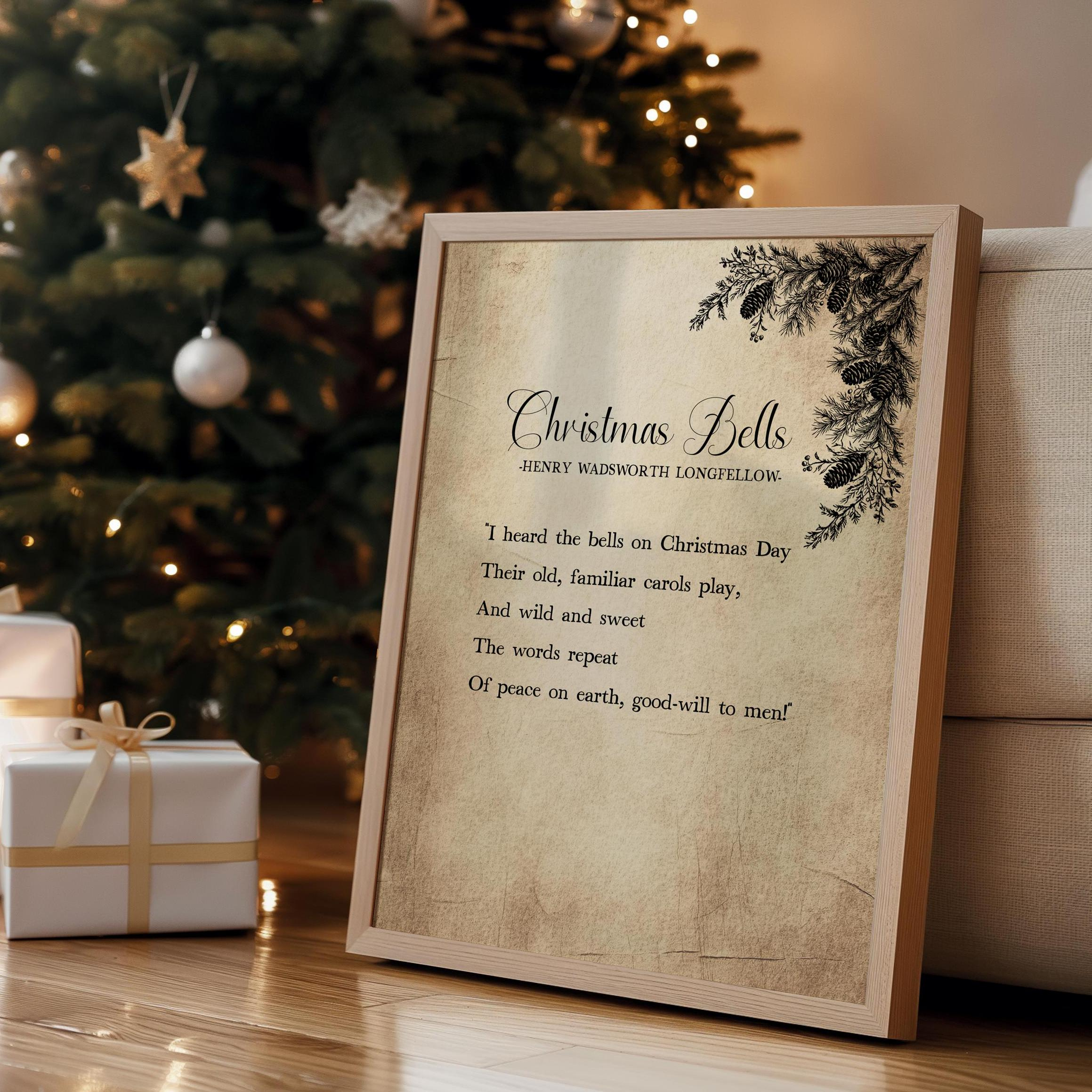 Printable Classic Christmas Poem Art | Henry Wadsworth Longfellow regarding Christmas Bells Poem Printable