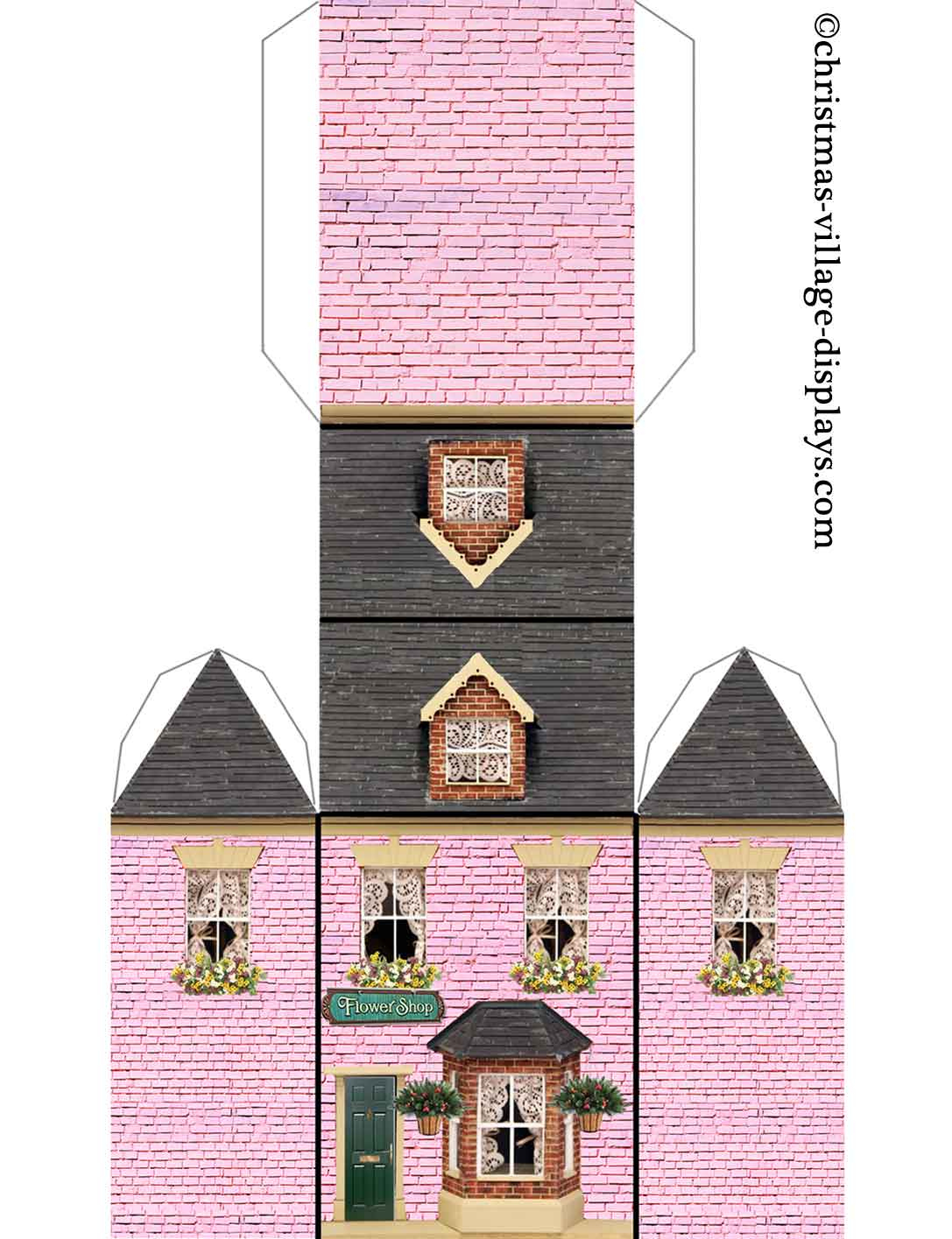 Printable Model Card Houses: Christmas Village Displays within Cardboard Free Printable Printable Christmas Village Template
