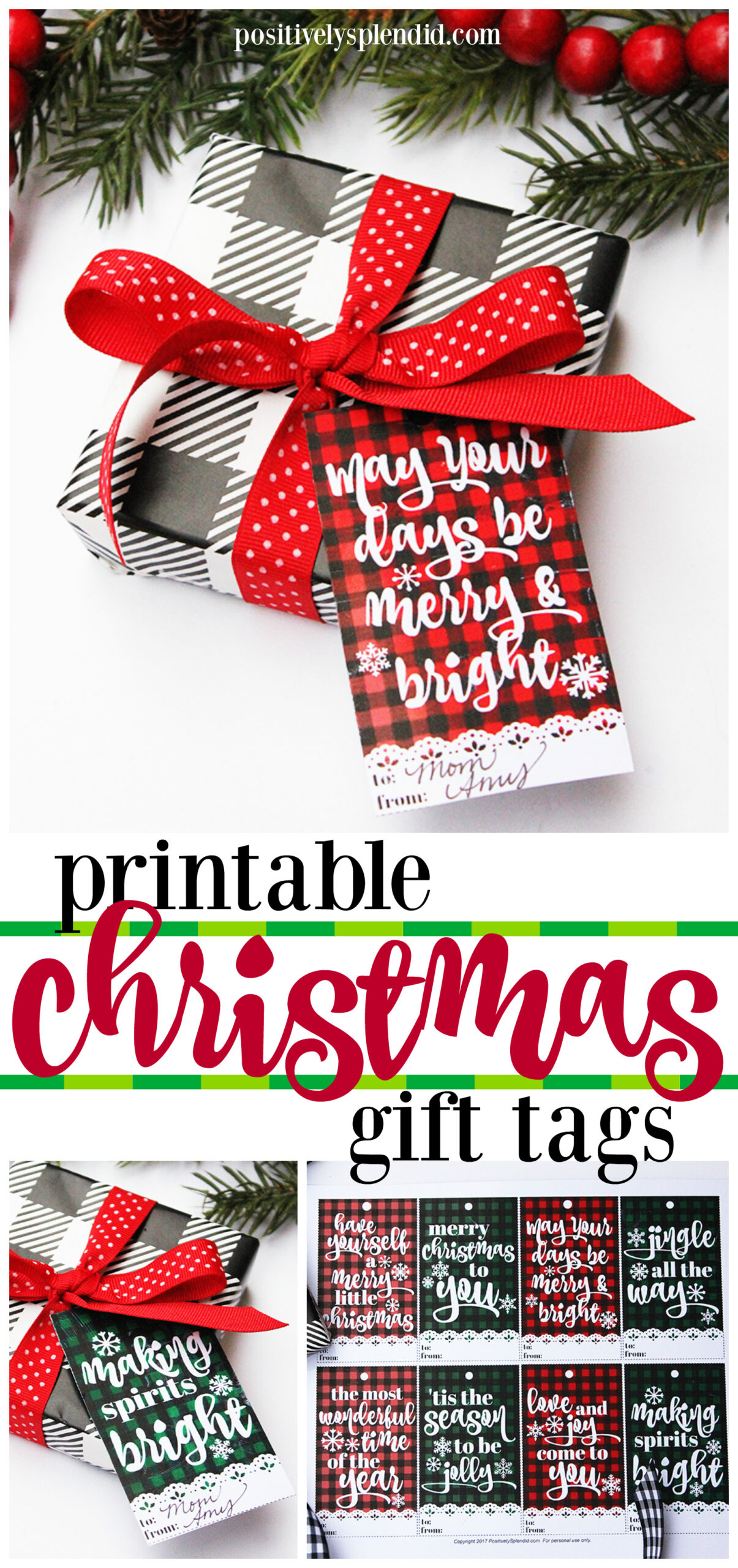 Printable Plaid Christmas Gift Tags - Positively Splendid {Crafts throughout Printable Teacher Christmas Gift Tags