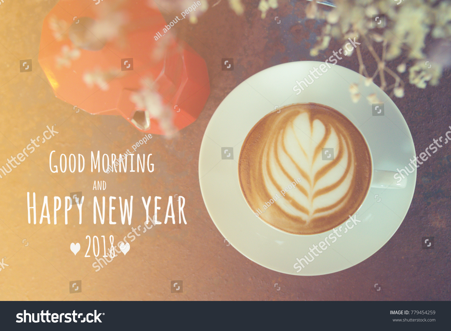 Quote Good Morning Happy New Year Stock Photo 779454259 | Shutterstock inside Happy New Year Coffee Quotes