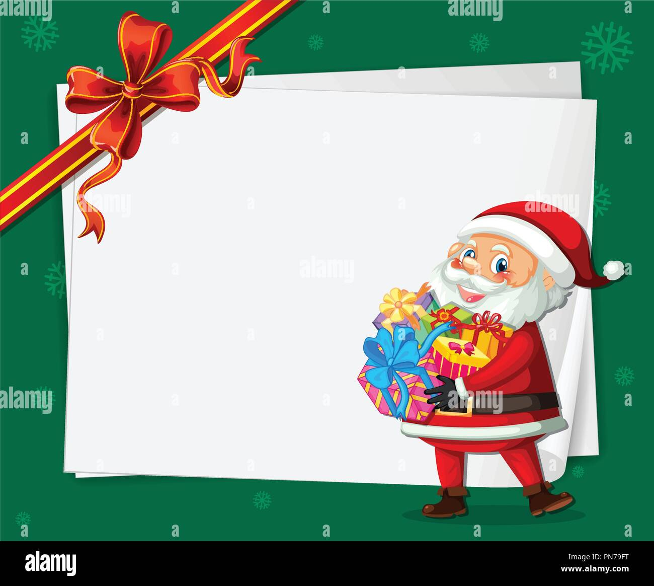 Santa On Christmas Card Template Illustration Stock Vector Image in Christmas Card From Santa Printable