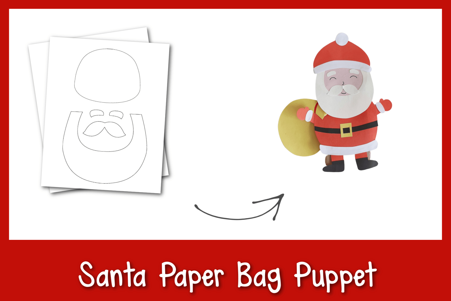 Santa Paper Bag Puppet - Frosting And Glue- Easy Crafts, Games with regard to Free Printable Christmas Paper Bag Puppets