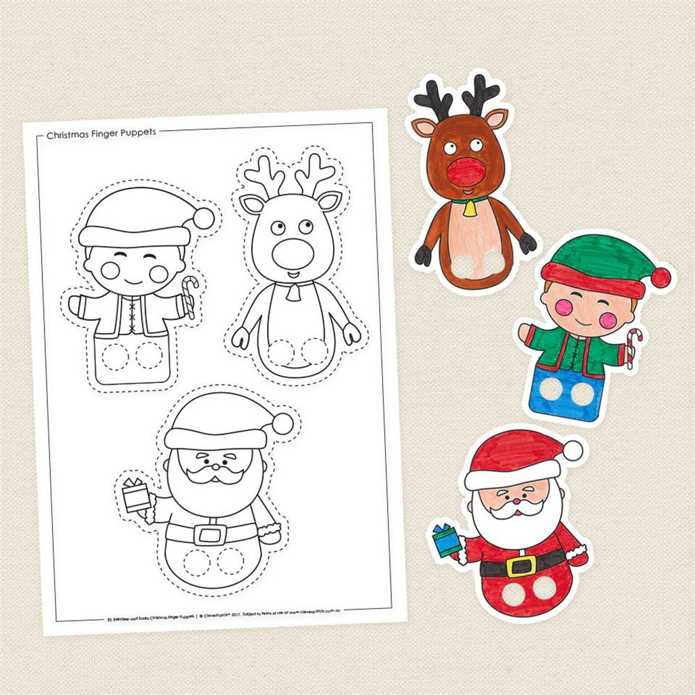 Santa, Reindeer, Elf Christmas Finger Puppets | Christmas regarding Christmas Finger Puppets Printable