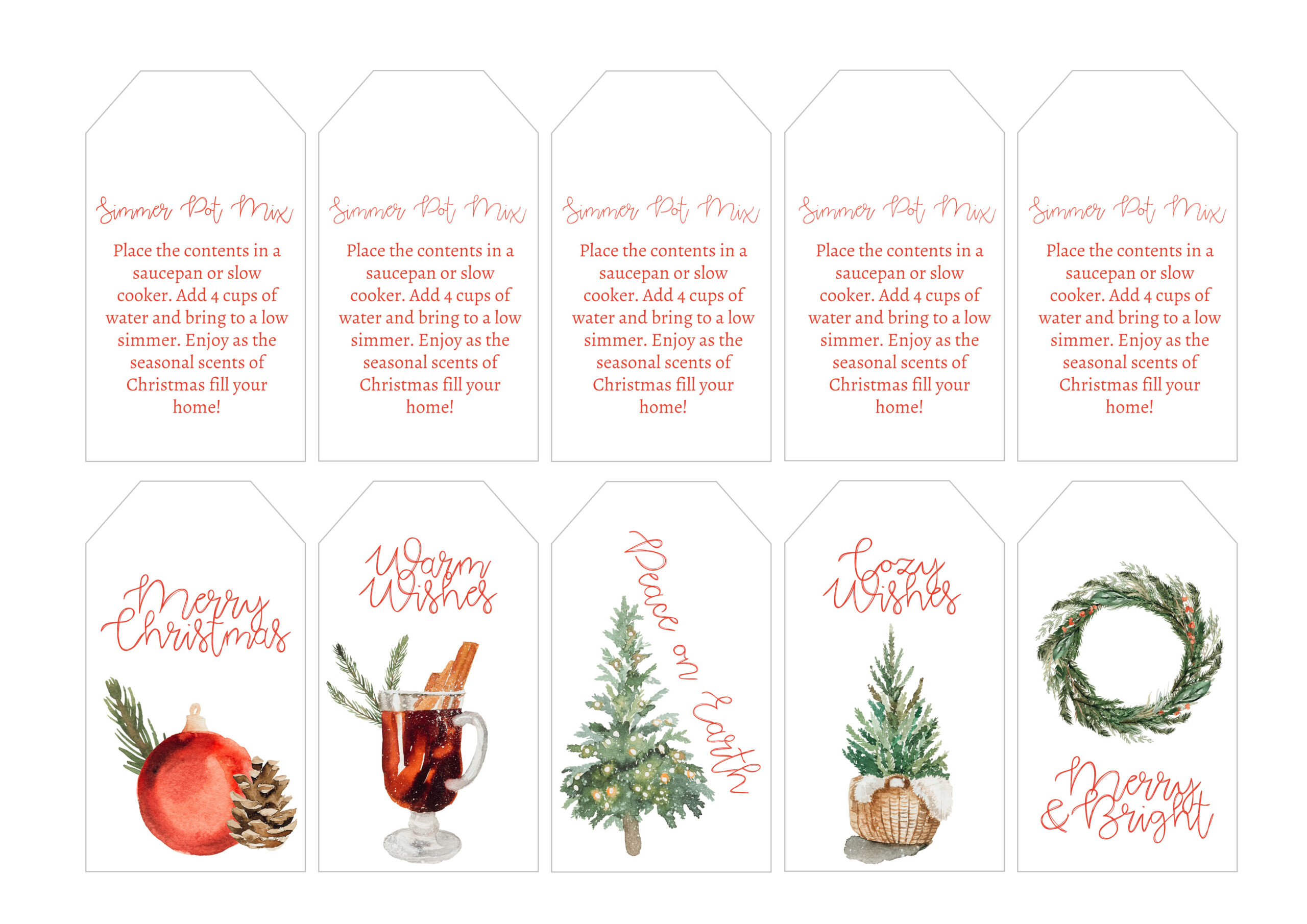 Simmer Pot Gift Tags Free regarding Christmas Simmer Pot Labels Printable Free