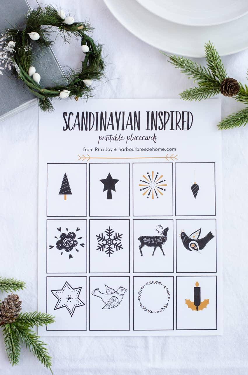Simple Scandinavian Inspired Table Setting And Printable Place inside Free Printable Place Card Christmas