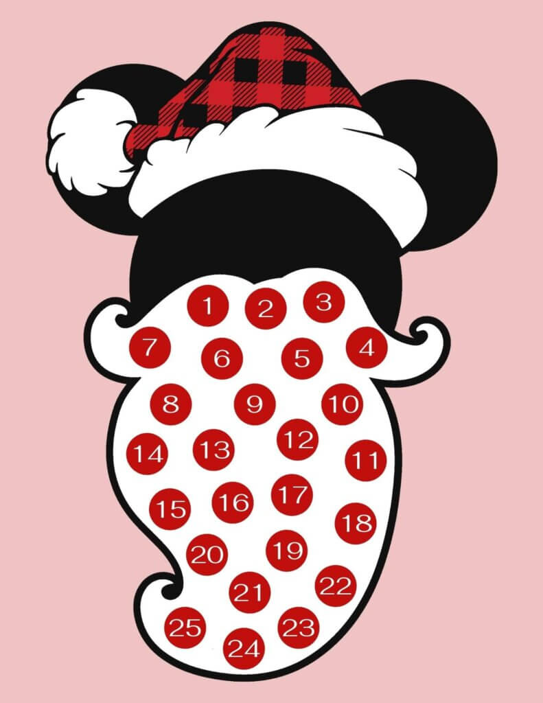 Simple Yet Magical Disney Christmas Countdown Printable Activity inside Printable Disney Christmas Decorations