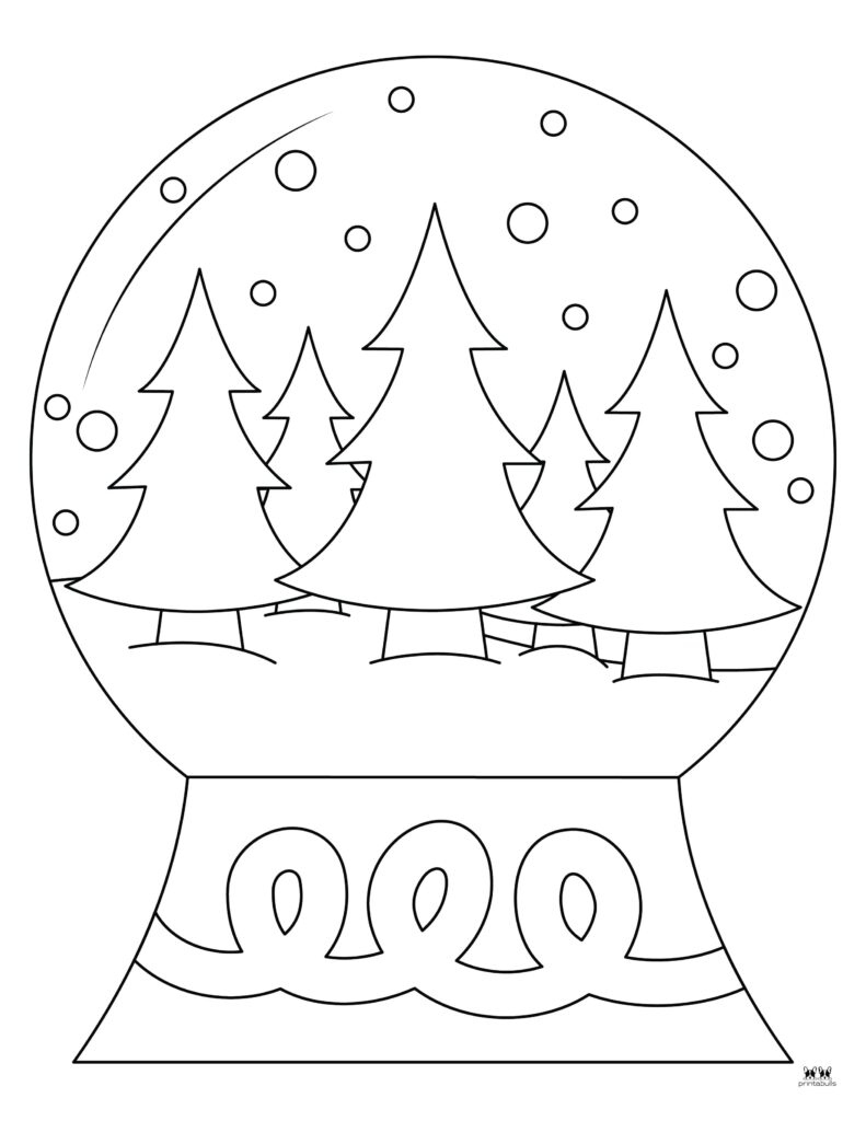 Snow Globe Coloring Pages &amp;amp; Templates - 25 Pages | Printabulls inside Christmas Snow Globe Printable