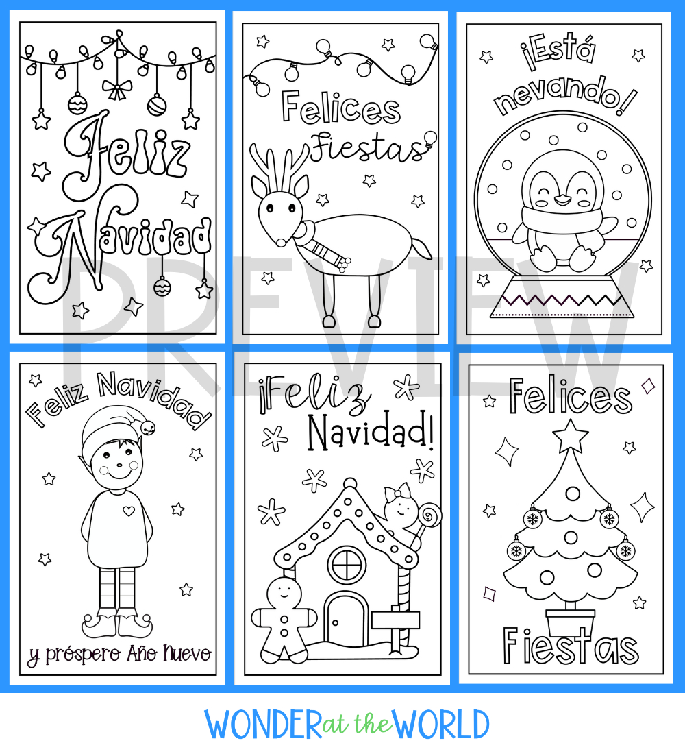 Spanish Christmas Cards To Colour And Write Ks2 Ks3 Navidad pertaining to Printable Spanish Christmas Card