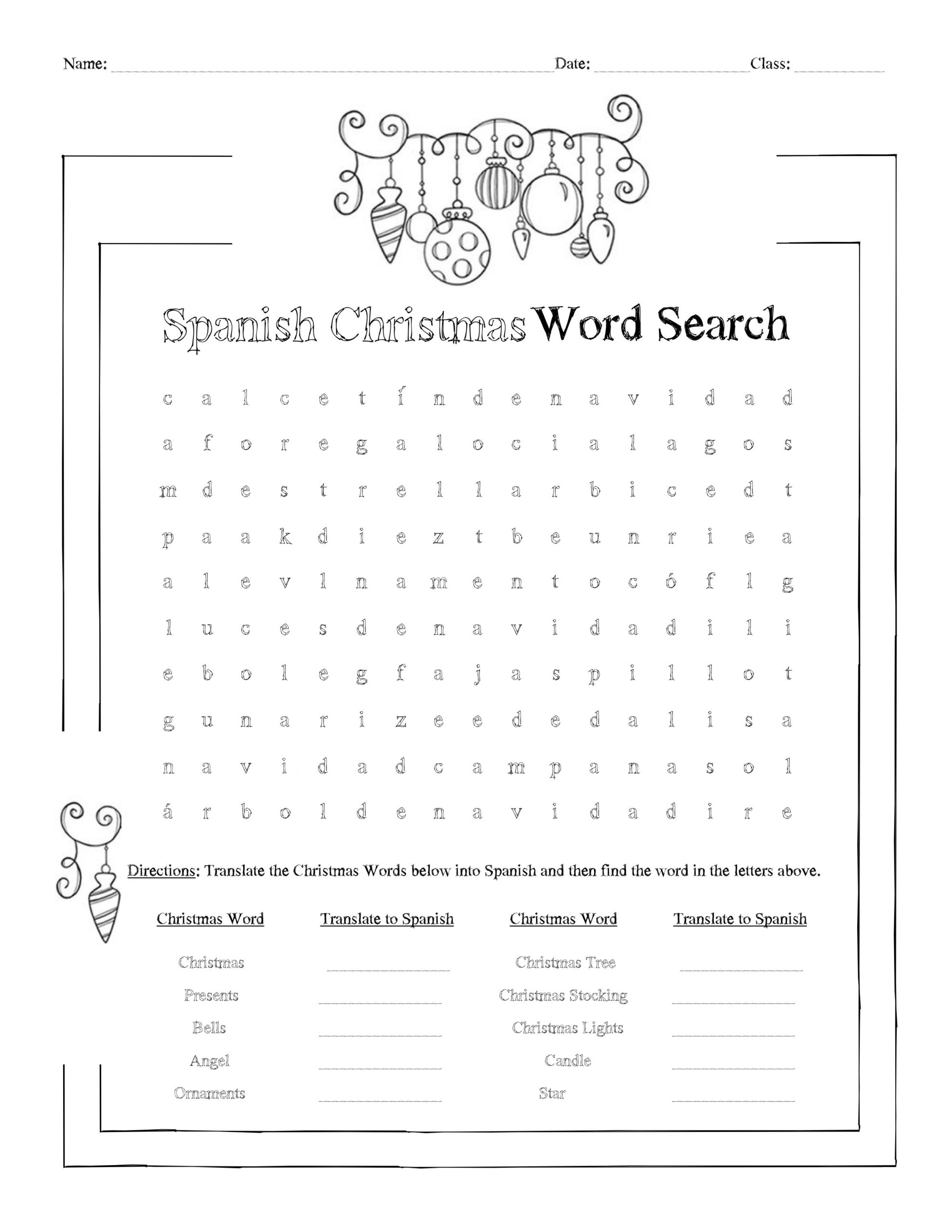 Spanish Christmas Word Search Worksheet | Madeteachers with regard to Spanish Christmas Worksheets Free Printable