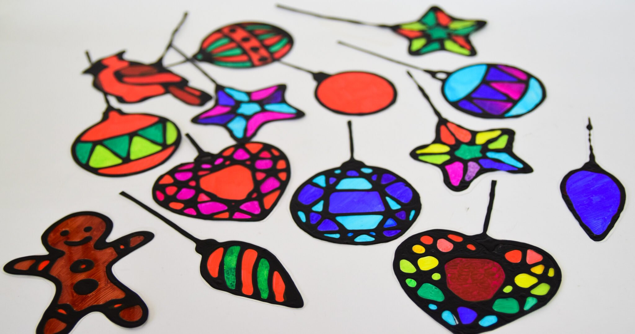 Stained Glass Christmas Suncatchers With Free Printable Templates inside Printable Free Stained Glass Christmas Ornament Patterns