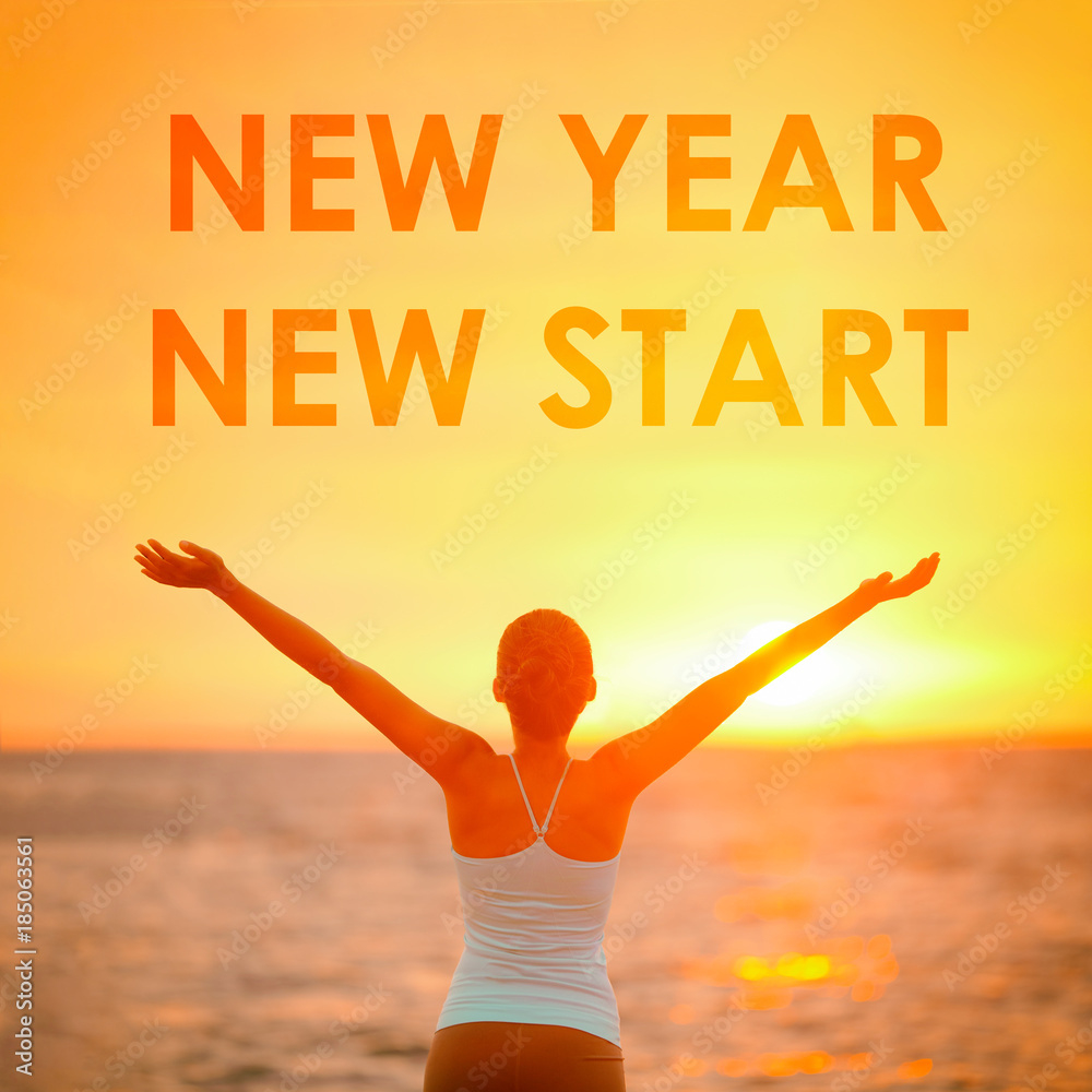 Stock-Foto „New Year New Start Motivational Message, Inspirational intended for New Year Gym Quotes