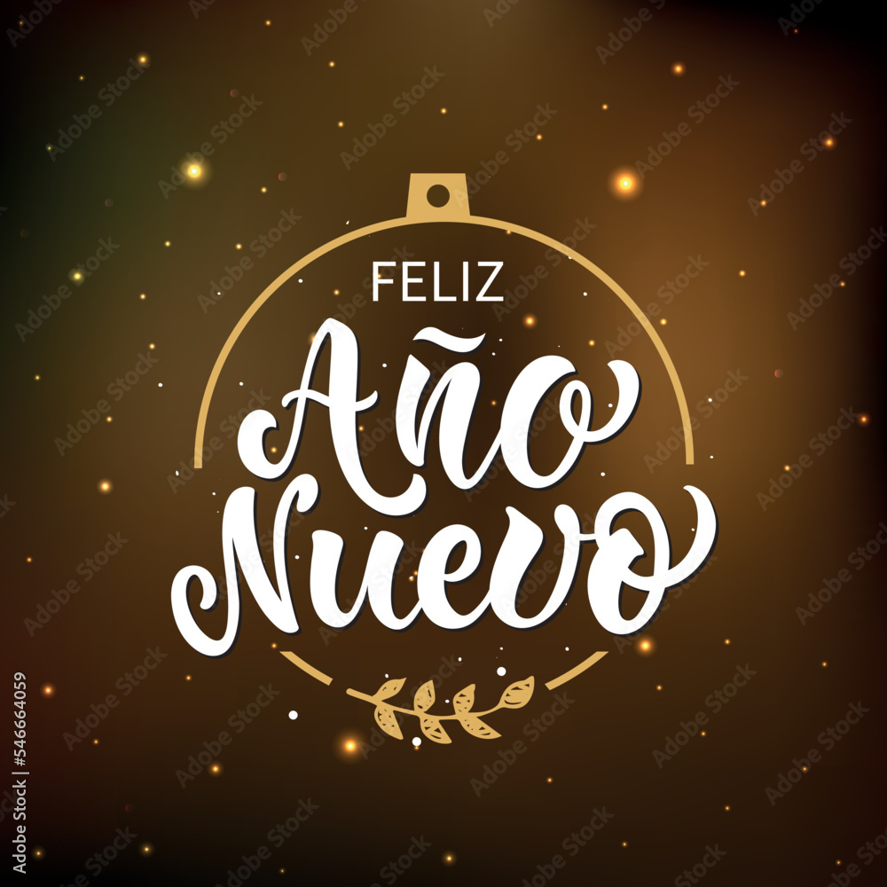 Stock-Vektorgrafik „Feliz Anos Nuevo - Happy New Year In Spanish in Happy New Year Spanish Quotes