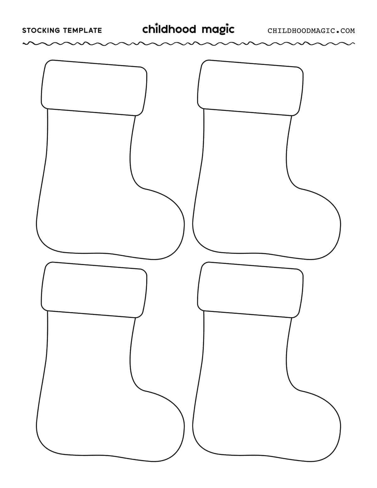 Stocking Template - Free Printable - Childhood Magic inside Printable Pictures of Christmas Stockings