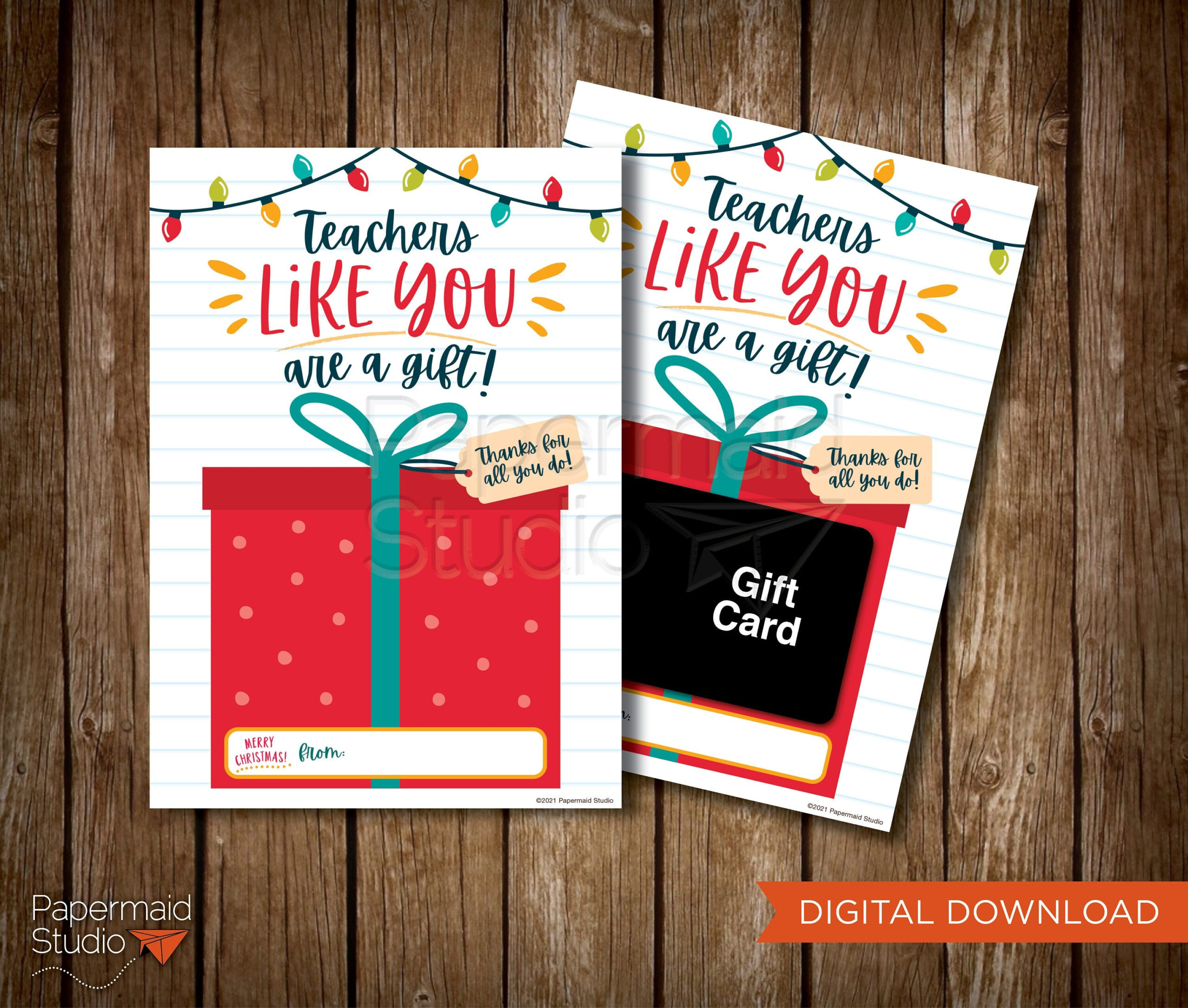 Teacher Christmas Gift Card Holder Printable - Virtual Learning intended for Teacher Christmas Gift Card Printable