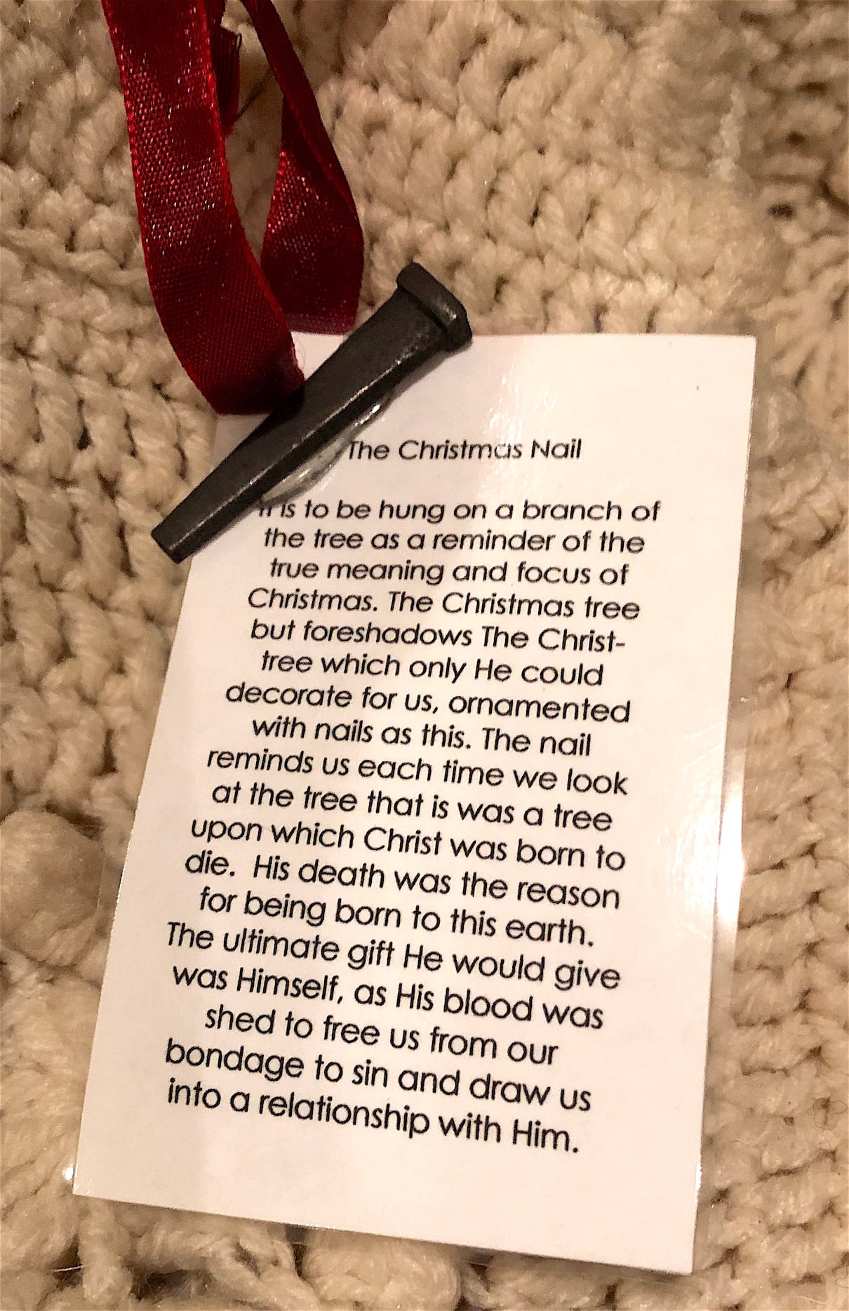 The Christmas Nail Ornament Diy - Forget Him Knot pertaining to The Christmas Nail Poem Printable