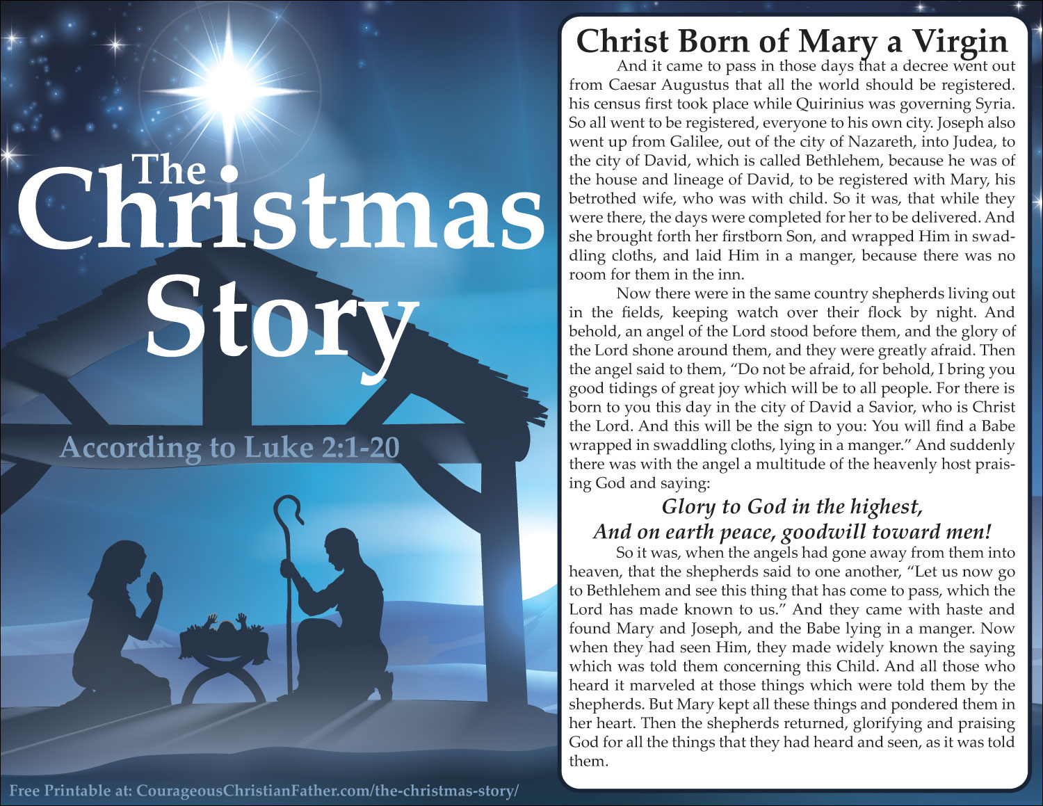 The Christmas Story regarding The Christmas Story Printable