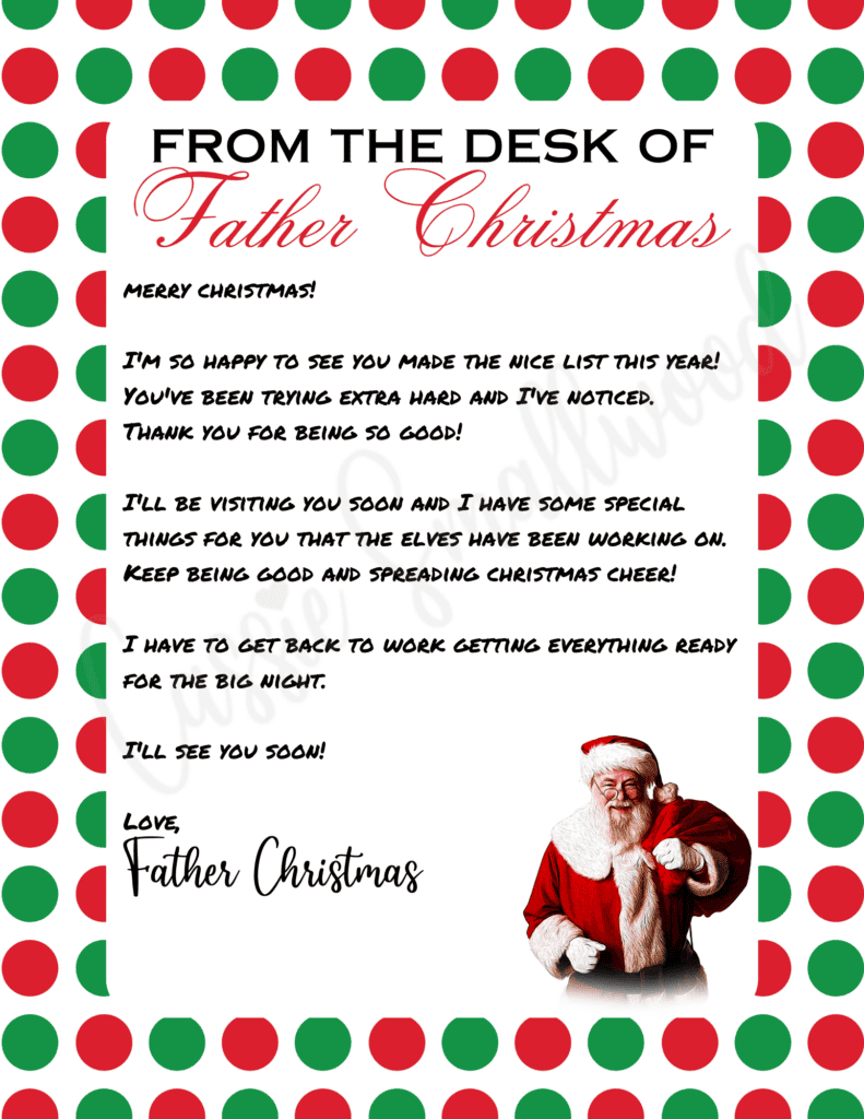 The Cutest Letters From Santa - Cassie Smallwood for Christmas Letters From Santa Free Printable