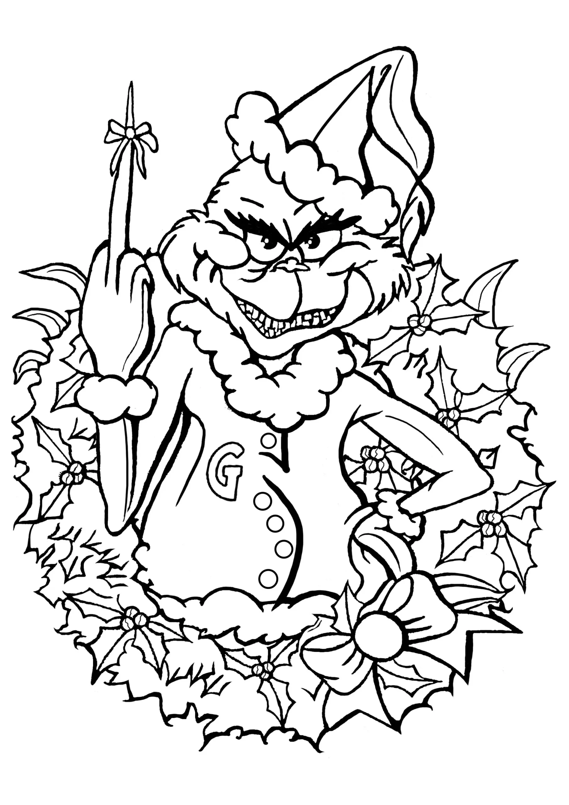 The Grinch - Christmas Coloring Pages For Adults with Christmas Color Page Printable