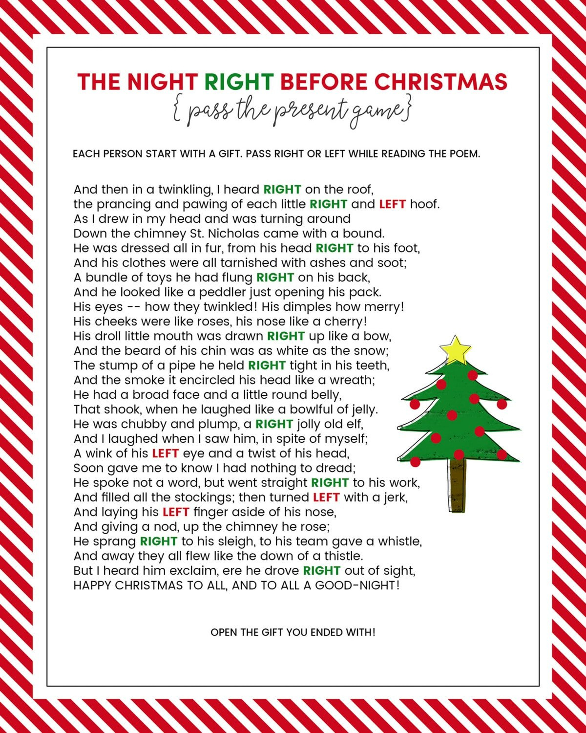The Left Right Christmas Game {With Story + Print}| Lil&amp;#039; Luna pertaining to Pass The Gift Christmas Game Printable