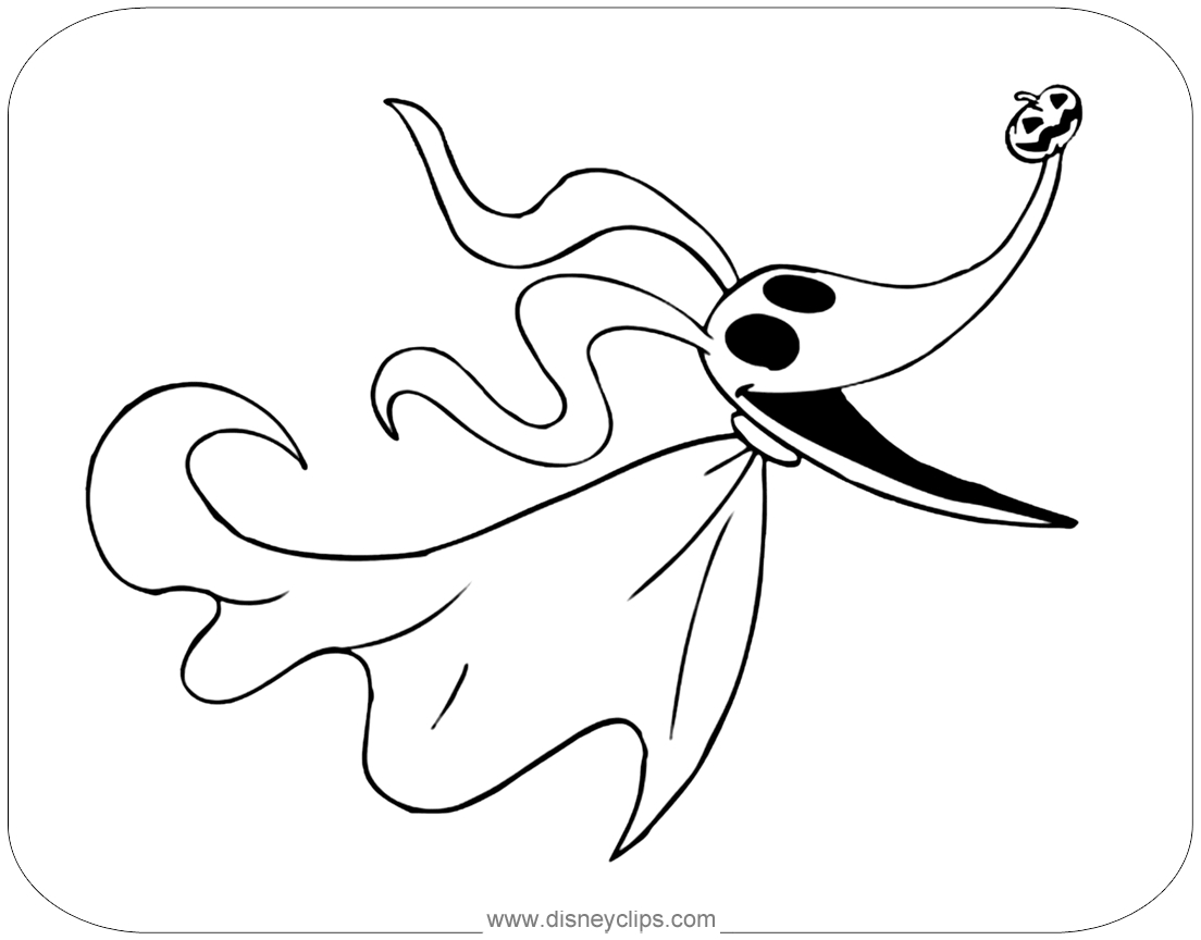 The Nightmare Before Christmas Coloring Pages (2) | Disneyclips throughout Zero Nightmare Before Christmas Printable