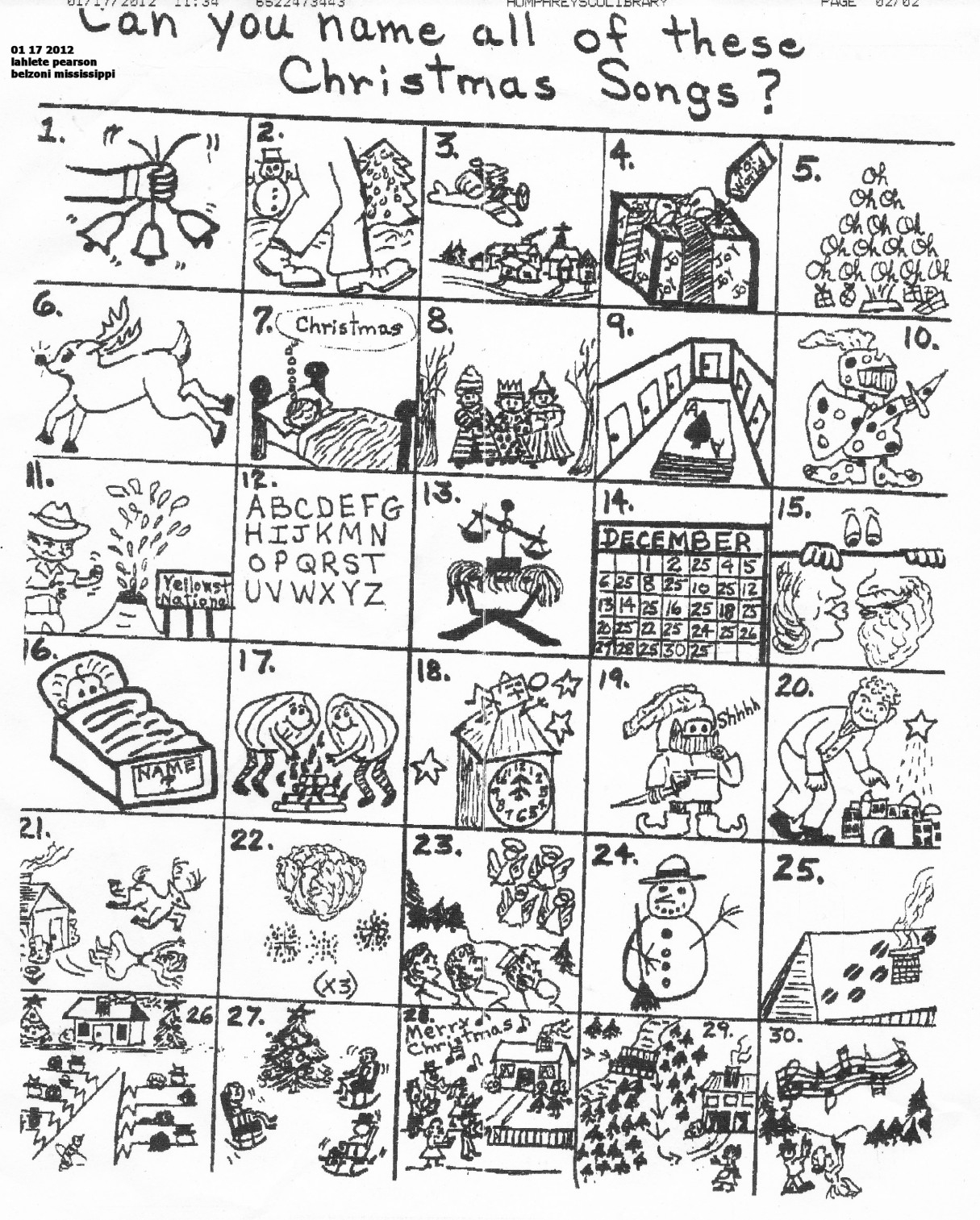 The Original Puzzle in Christmas Carol Puzzles Printable