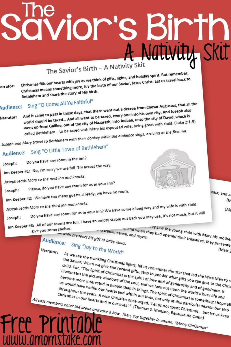 The Savior&amp;#039;S Birth: A Nativity Skit Script With Music – Free in Free Printable Play Christmas Nativity Play Script
