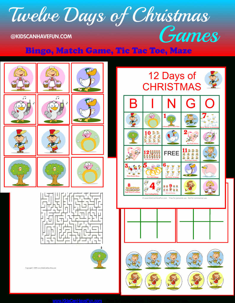 The Twelve Days Of Christmas Activities, Sing-Along Printables with 12 Days Of Christmas Printable Game