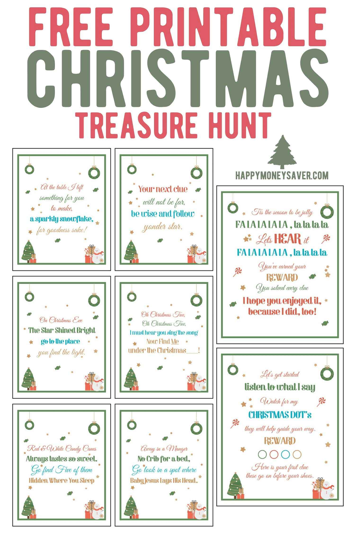 The Ultimate Christmas Treasure Hunt + Free Printable with Free Printable Christmas Scavenger Hunt Clues