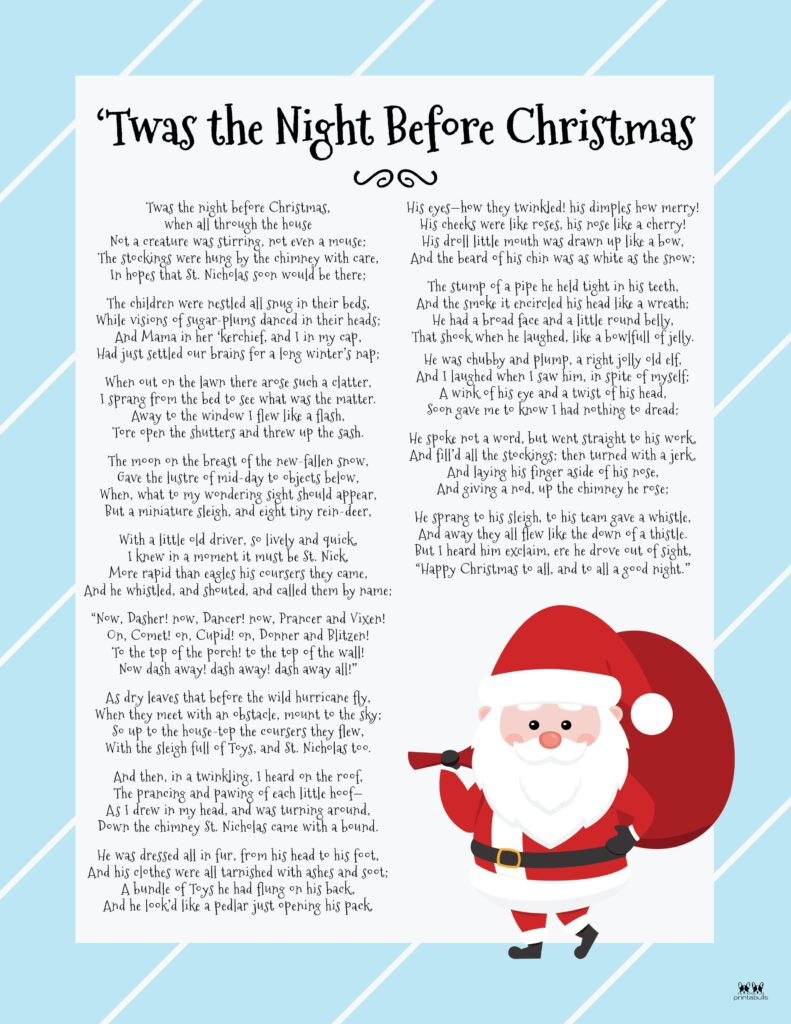 Twas The Night Before Christmas Printables | Printabulls inside Printable Night Before Christmas Poem