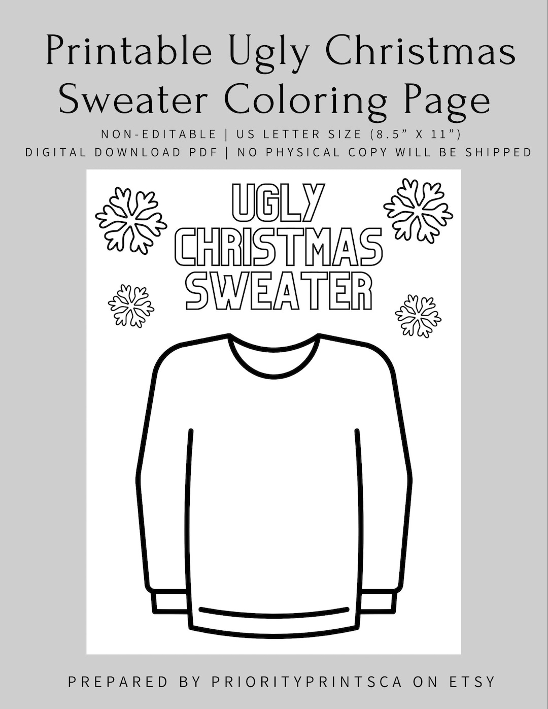 Ugly Christmas Sweater Coloring Page | Colouring Page | Christmas regarding Printable Ugly Christmas Sweater