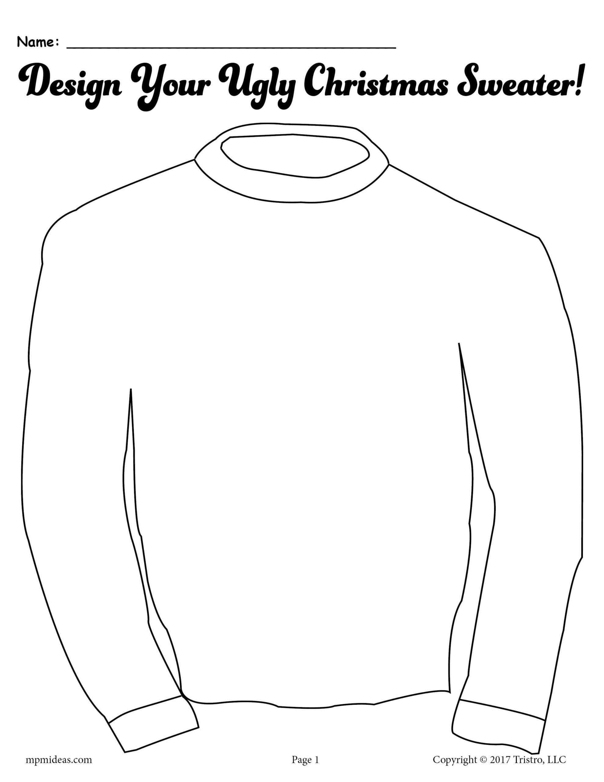 Ugly Christmas Sweater Template - Shop On Pinterest pertaining to Ugly Christmas Sweater Free Printable