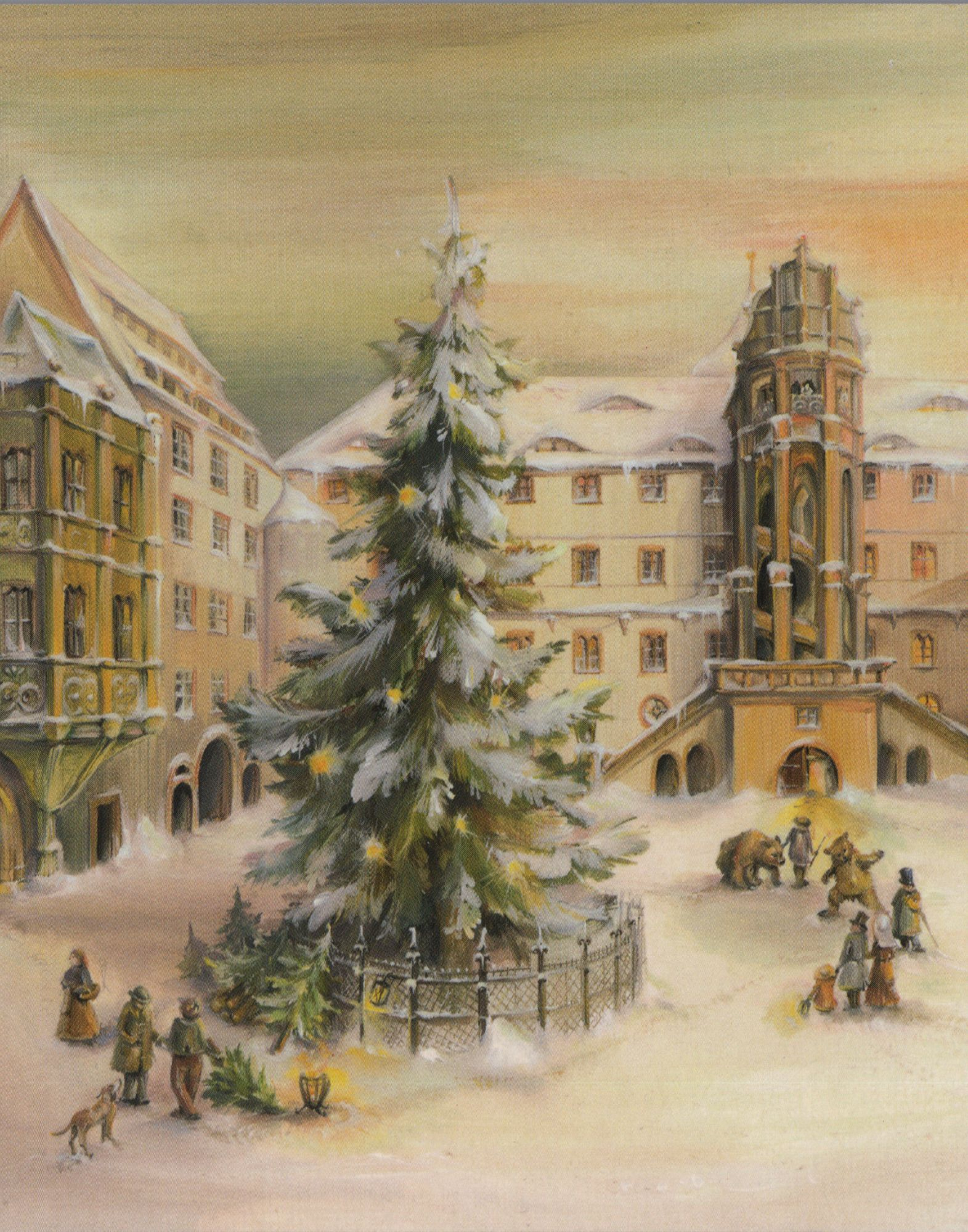 Vintage Winter Village Prints | Amelia Lawrence within Vintage Christmas Prints Free Printable