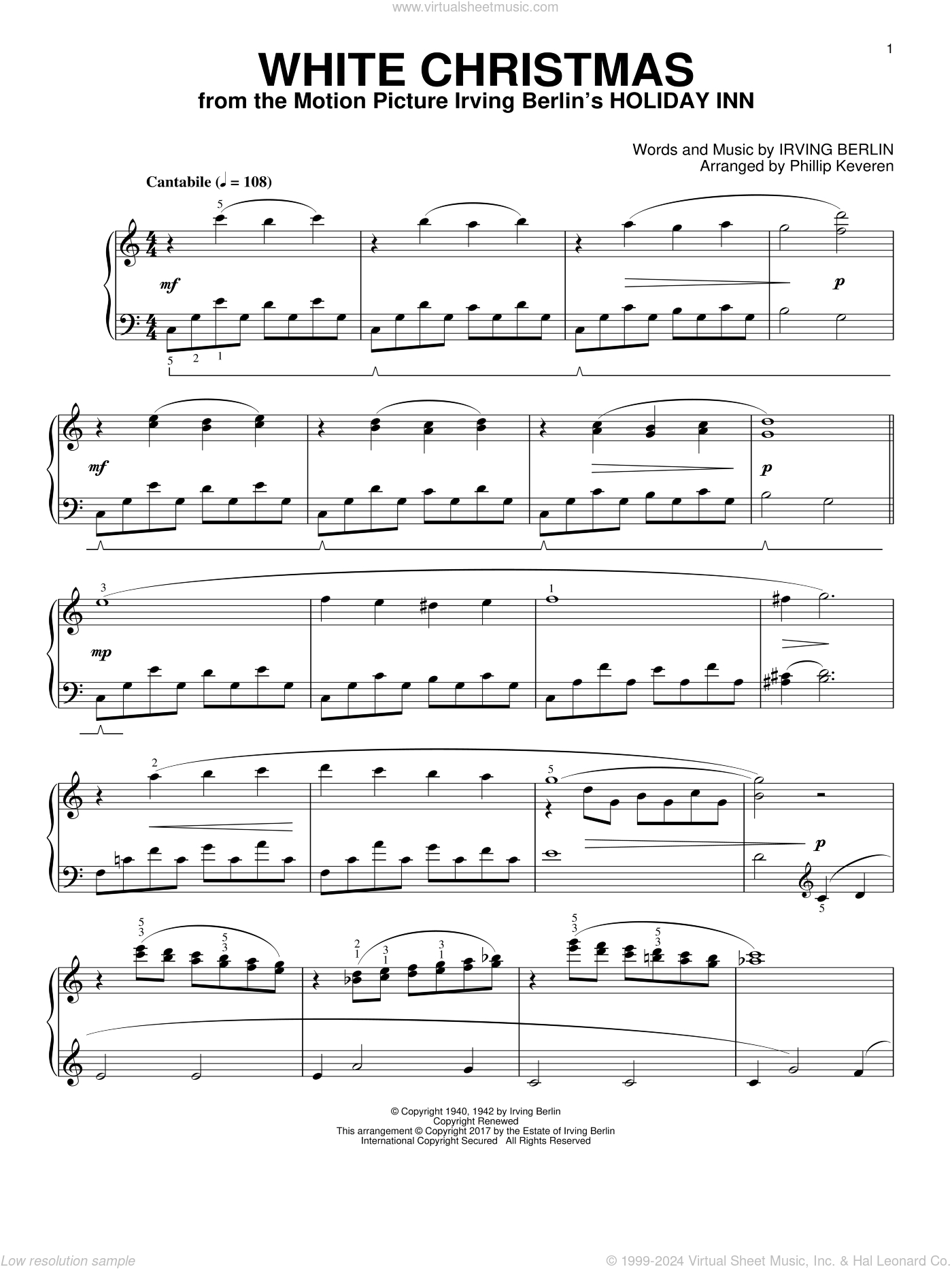 White Christmas [Classical Version] (Arr. Phillip Keveren) Sheet with regard to Free Printable Christmas Sheet Music For Piano